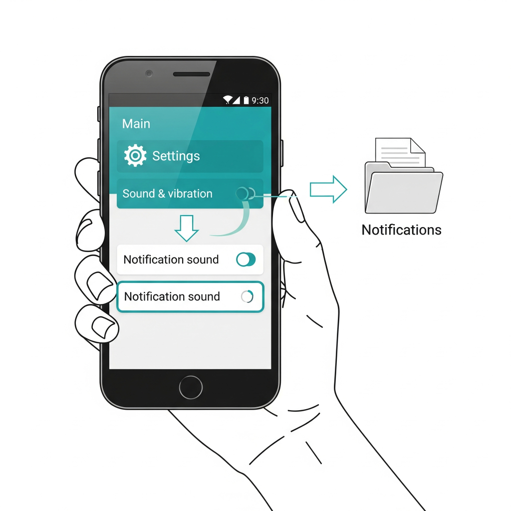  A diagram illustrating the process of adding custom text tones to an iPhone. It shows a computer with iTunes/Finder connected to an iPhone, and the phone's screen is navigating to the Sounds & Haptics menu to select a new tone.