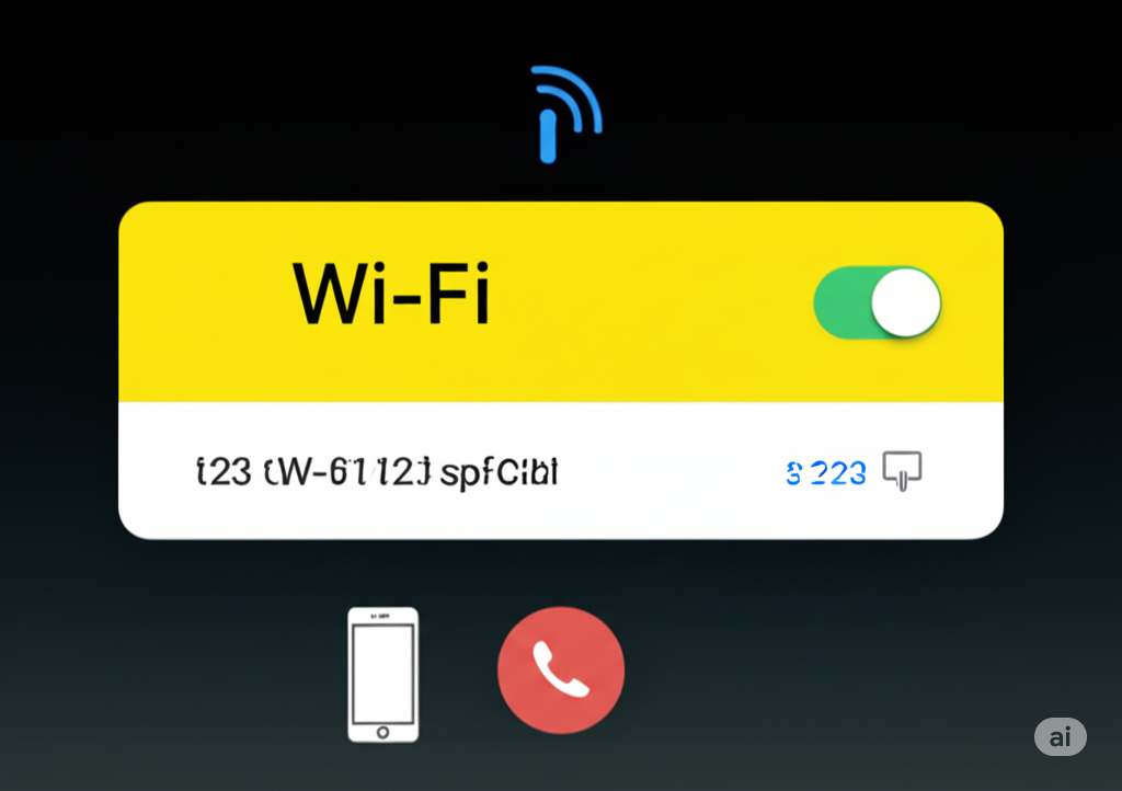 A smartphone screen showing a pop-up window for Wi-Fi settings, displaying a password and a green toggle switch.