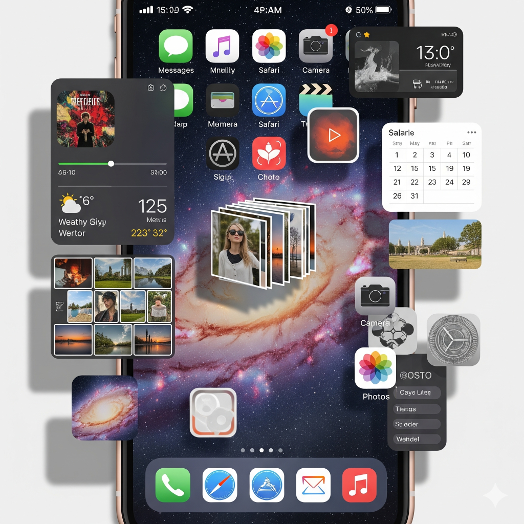 iPhone Hidden Features 2025: The Ultimate Guide to Unlocking Your iPhone's Full Potential 4 An iPhone Home Screen with app icons and widgets freely placed in a new, customizable layout introduced in iOS 18.