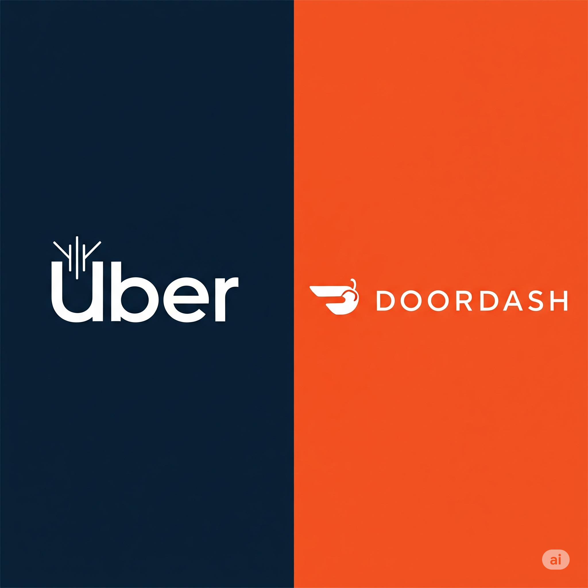 Collage of logos for Uber and DoorDash, representing gig economy driving opportunities.